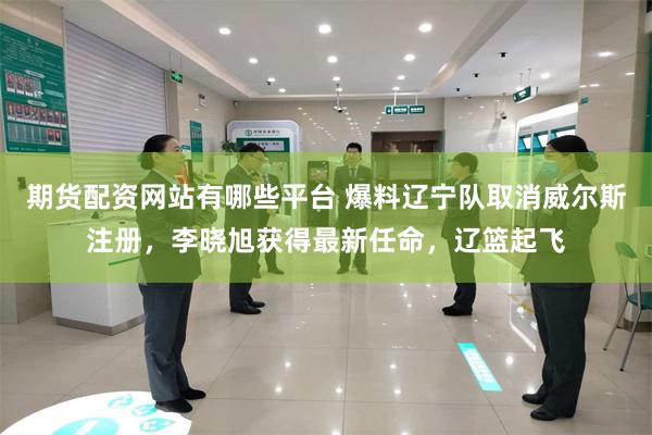 期货配资网站有哪些平台 爆料辽宁队取消威尔斯注册，李晓旭获得最新任命，辽篮起飞
