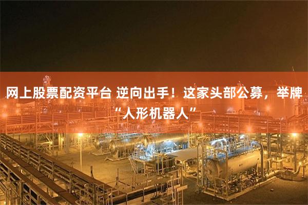 网上股票配资平台 逆向出手！这家头部公募，举牌“人形机器人”