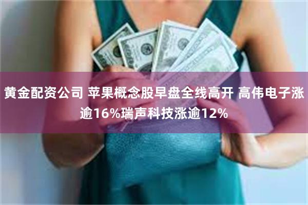 黄金配资公司 苹果概念股早盘全线高开 高伟电子涨逾16%瑞声科技涨逾12%