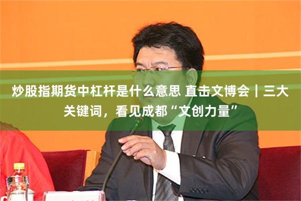 炒股指期货中杠杆是什么意思 直击文博会｜三大关键词，看见成都“文创力量”